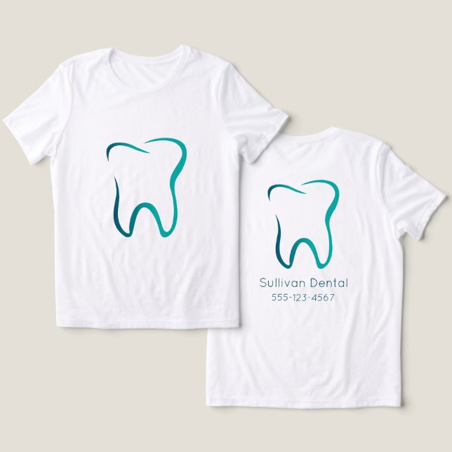 Dental Tooth Dentistry Medical Business Tri-Blend Shirt (Design Front & Back)