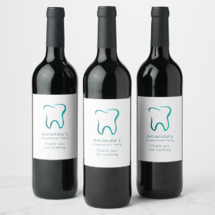 Dental Tooth Dentistry Medical Graduation Party Wine Label