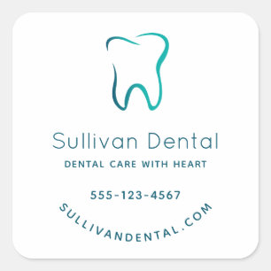 Dental Tooth Dentistry Medical Image Business Square Sticker