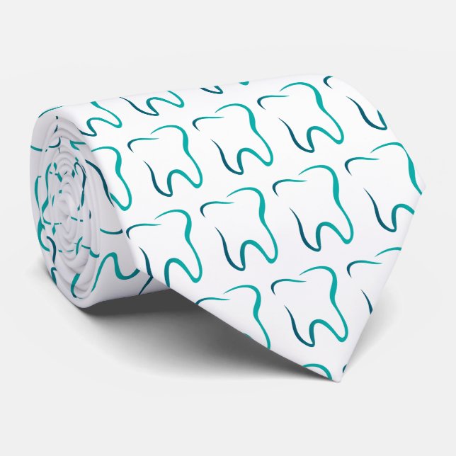 Dental Tooth Dentistry Medical Profession Pattern Tie (Rolled)