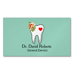 Dental Tooth Heart  Magnetic Business Card