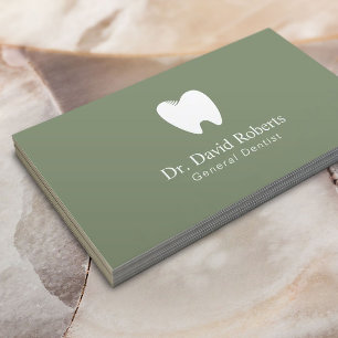 Dental Tooth Logo Sage Green Dentist Appointment Card