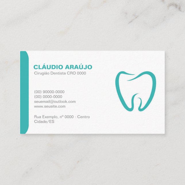 Dental Visit Card - Turquoise (Back)