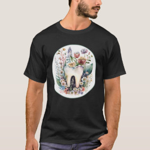 Dental  with Lovely Tooth and Wildflower Graphic T-Shirt
