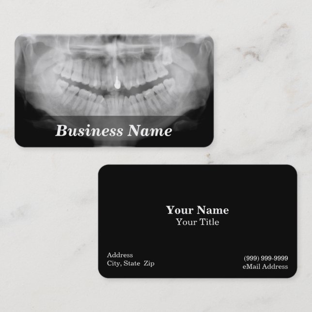 Dental X-Rays of Teeth Business Card (Front/Back)