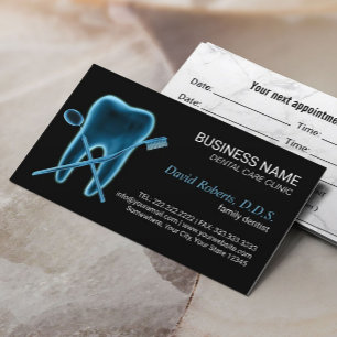 Dental Xray Tooth Logo Dentist Clinic Appointment Card
