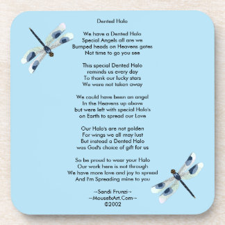 Dented Halo Poem Cork Coaster