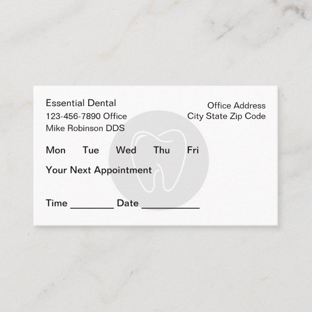 Dentist Appointment Business Cards Bulk Budget (Front)