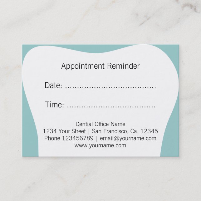 Dentist appointment reminder cards | dental office (Front)