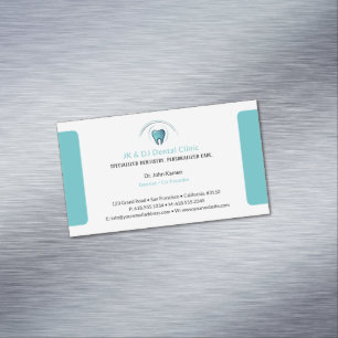 Dentist Aqua Teeth Magnetic Business Card
