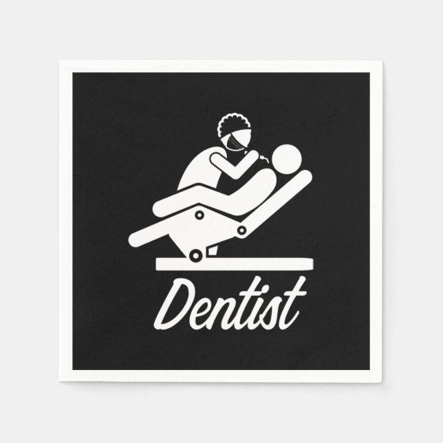 Dentist At Work Dentistry Teeth Tooth Doctor Gift Napkin (Front)