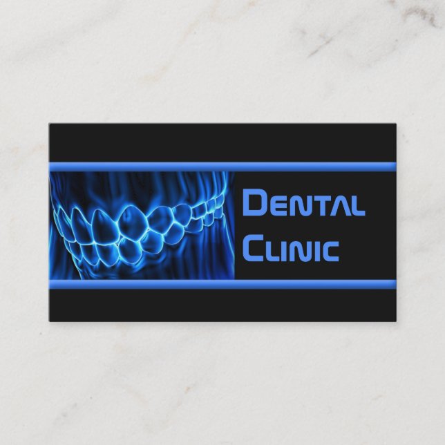 Dentist Blue Teeth Business Card (Front)