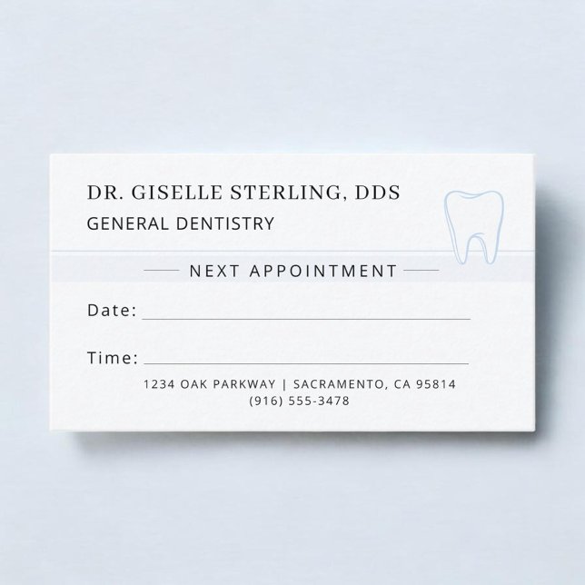 Dentist Blue Tooth Appointment Card (Creator Uploaded)