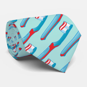 Dentist Blue Toothbrush Dental Hygienist Novelty Tie