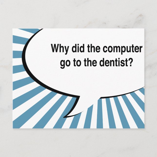 dentist bluetooth joke postcard (Front)