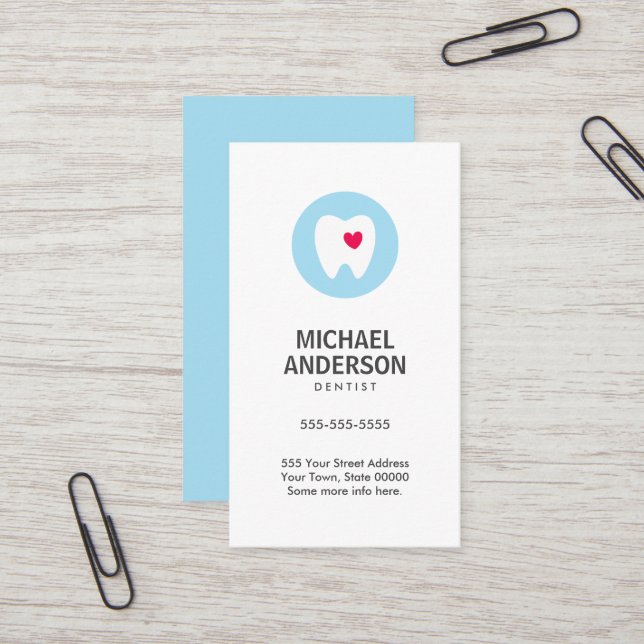 Dentist business card,  modern and minimal dental card (Front/Back In Situ)