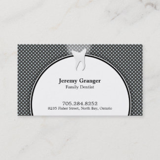 Dentist Business Card - Tooth Fun Dots Blue White