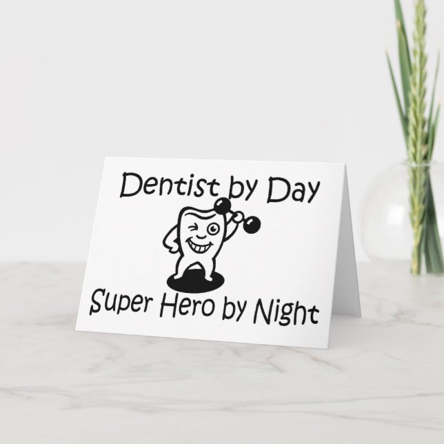 Dentist By Day Suup Hero By Night Holiday Card (Front)