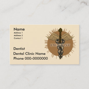 Dentist Caduceus Appointment Card