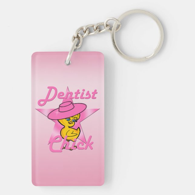 Dentist Chick #8 Key Ring (Back)