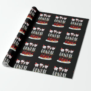 Dentist Christmas Dental Squad Funny Lights For Bo Wrapping Paper