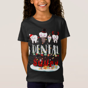 Dentist Christmas Dental Squad Funny Lights T-Shirt