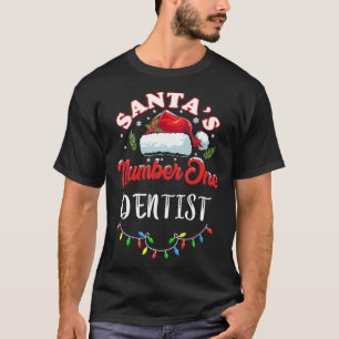 Dentist Christmas Gift Worlds Best Number One Dent T-Shirt