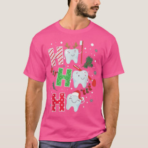Dentist Christmas Ho Ho Ho Teeth Celebrate Dental  T-Shirt