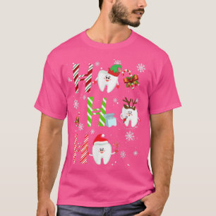 Dentist Christmas Ho Ho Ho Teeth Dental Squad Merr T-Shirt