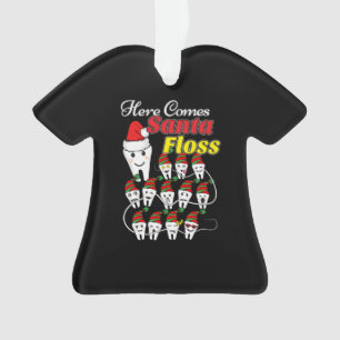 Dentist Christmas - Santa Floss Xmas Pun Ornament