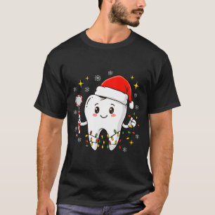 Dentist Christmas Teeth Xmas Lights Funny Dental S T-Shirt
