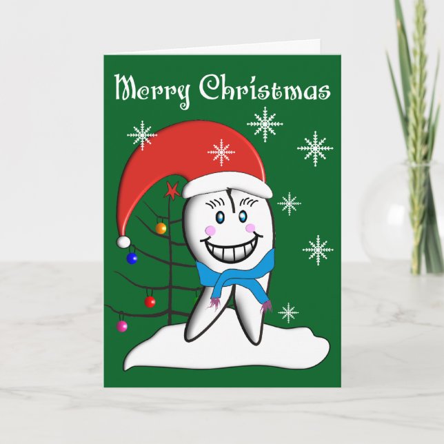 Dentist Christmas Toot Card Tooth Decorations (Front)