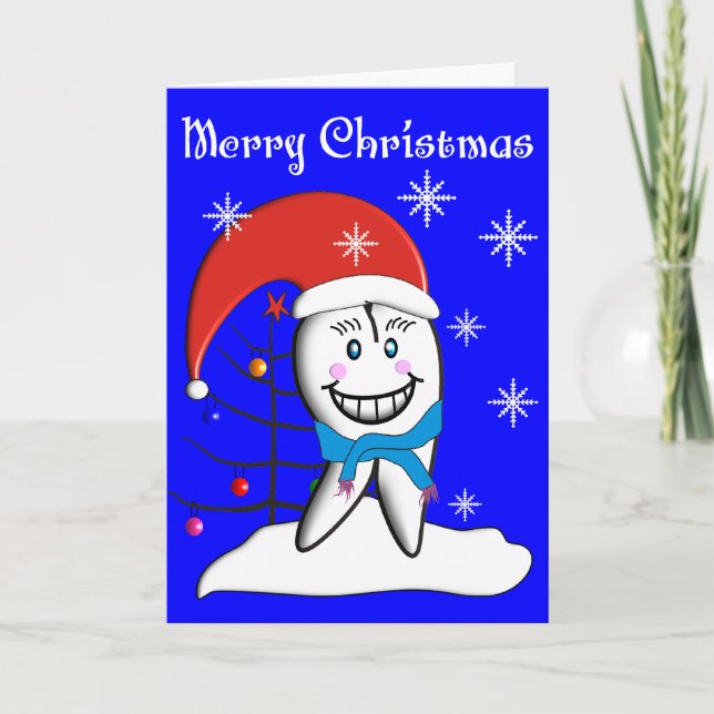 Dentist Christmas Toot CardsWith Tooth Decorations Holiday Card (Front)