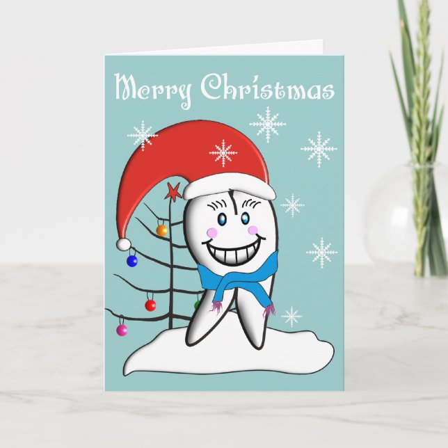 Dentist Christmas Toot CardsWith Tooth Decorations Holiday Card (Front)