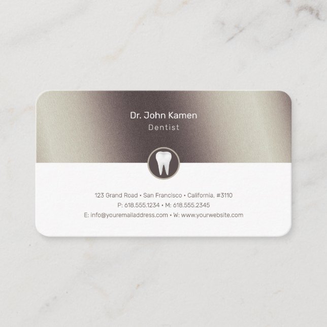 Dentist | Classic Graphic Metallic Business Card (Front)
