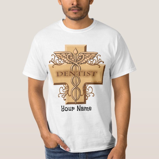 Dentist Cross Caduceus T-Shirt (Front)