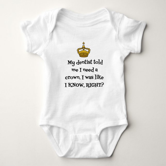 DENTIST CROWN BABY BODYSUIT (Front)