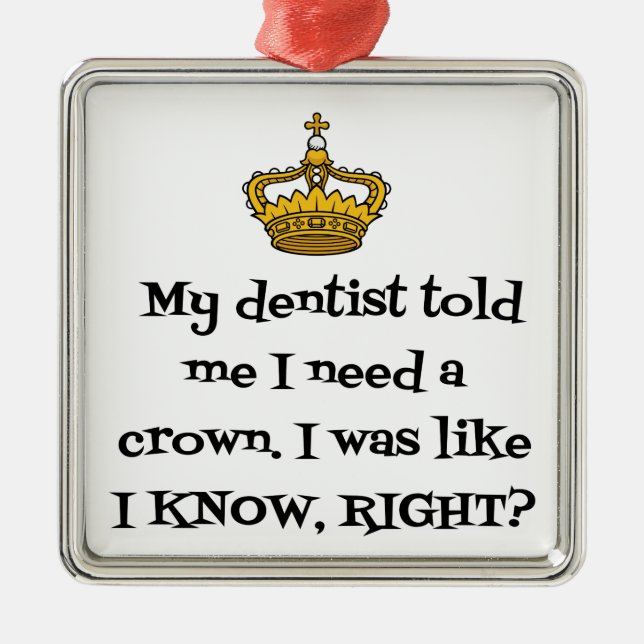 DENTIST CROWN METAL TREE DECORATION (Front)