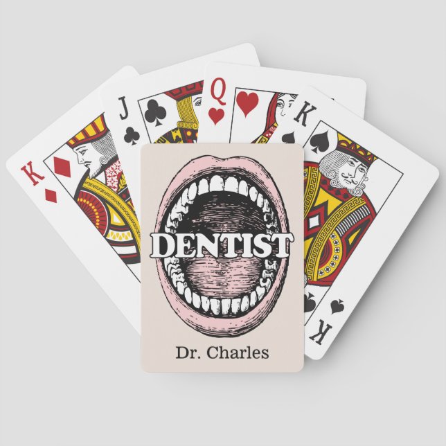 Dentist custom name playing cards (Back)