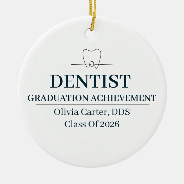 Dentist Custom Name Since Year Ceramic Tree Decoration (Front)