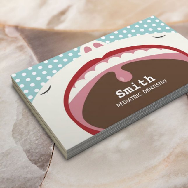 Dentist Cute Cartoon Kid Paediatrics Dentistry Business Card (Creator Uploaded)