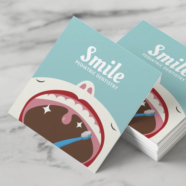 Dentist Cute Kid Paediatrics Dentistry Dental Care Square Business Card (Creator Uploaded)