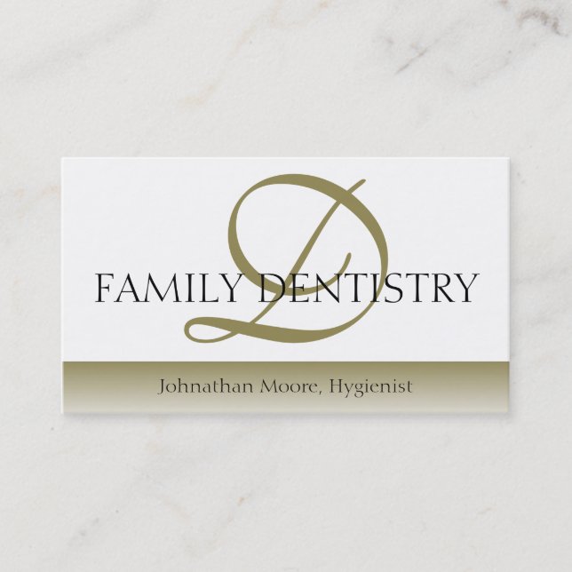 Dentist DDS Dental Office Oral Surgeon Script Business Card (Front)