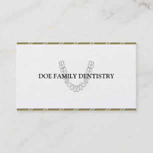 Dentist DDS Dental Office Teeth Gold Paper Business Card