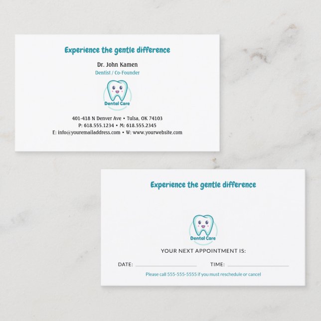 Dentist | Dental Appointment Card (Front/Back)