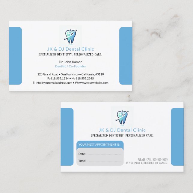 Dentist | Dental Appointment Card (Front/Back)