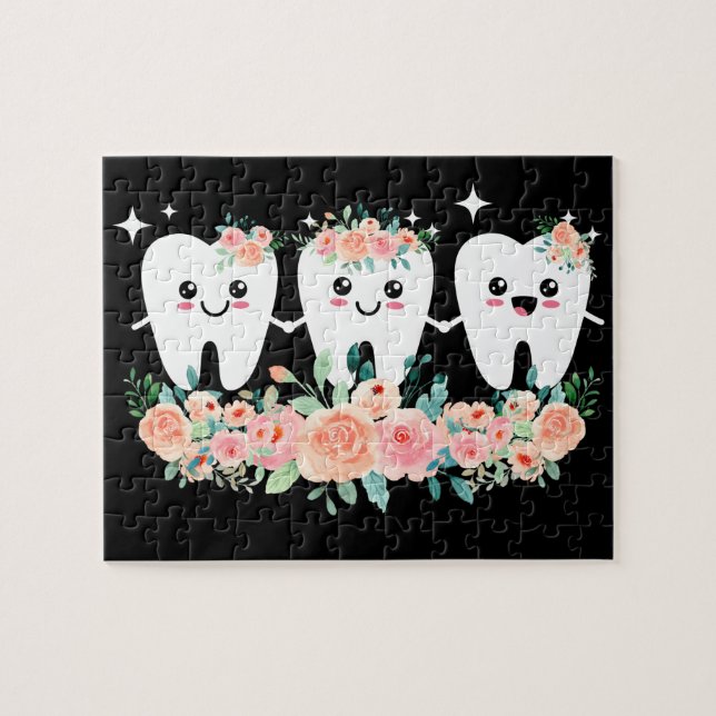 Dentist Dental Assistant Oral Hygienist Tooth Jigs Jigsaw Puzzle (Horizontal)