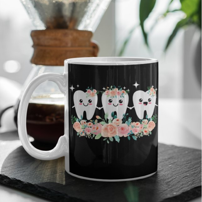 Dentist Dental Assistant Oral Hygienist Tooth Two-Tone Coffee Mug (Creator Uploaded)