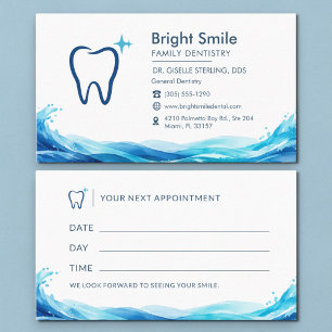Dentist Dental Care Water Splash Appointment Card