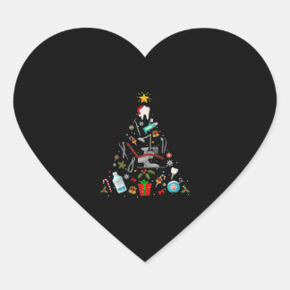 Dentist Dental Christmas Ornament Tree Xmas Holida Heart Sticker